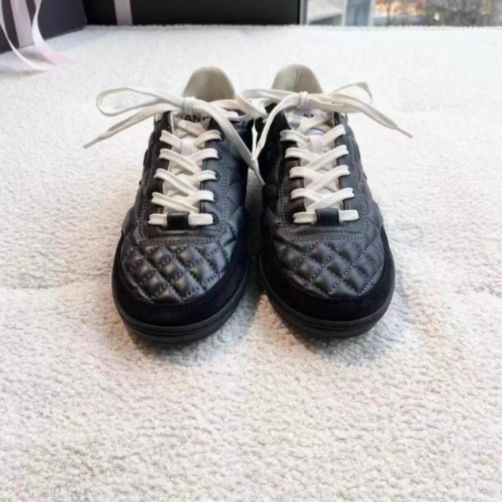 CHANEL Black and White Quilted Ankle Booties - Picture 3 of 7